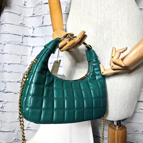 Urban Expressions Quilted Teal Green Vegan Leather Bag - NWT - Picture 10 of 11